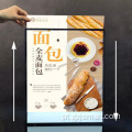 Poster de menu do painel de vidro inserindo caixa de luz publicitária